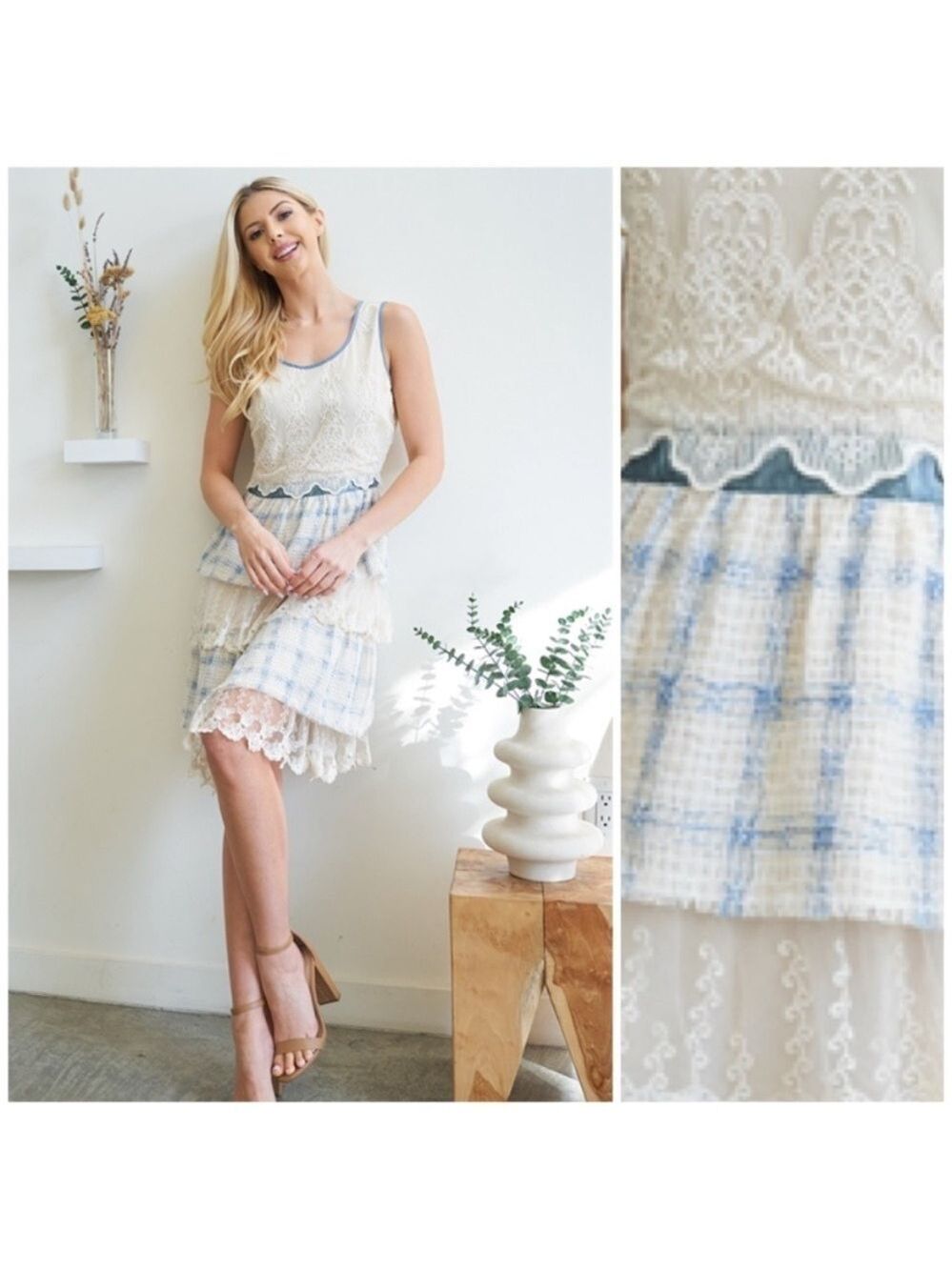 RYU Plaid Cocktail Dress Large - Picture 4 of 13